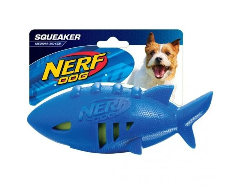 NERF Dog 7" Supersoaker Shark TPR Football (Blue)