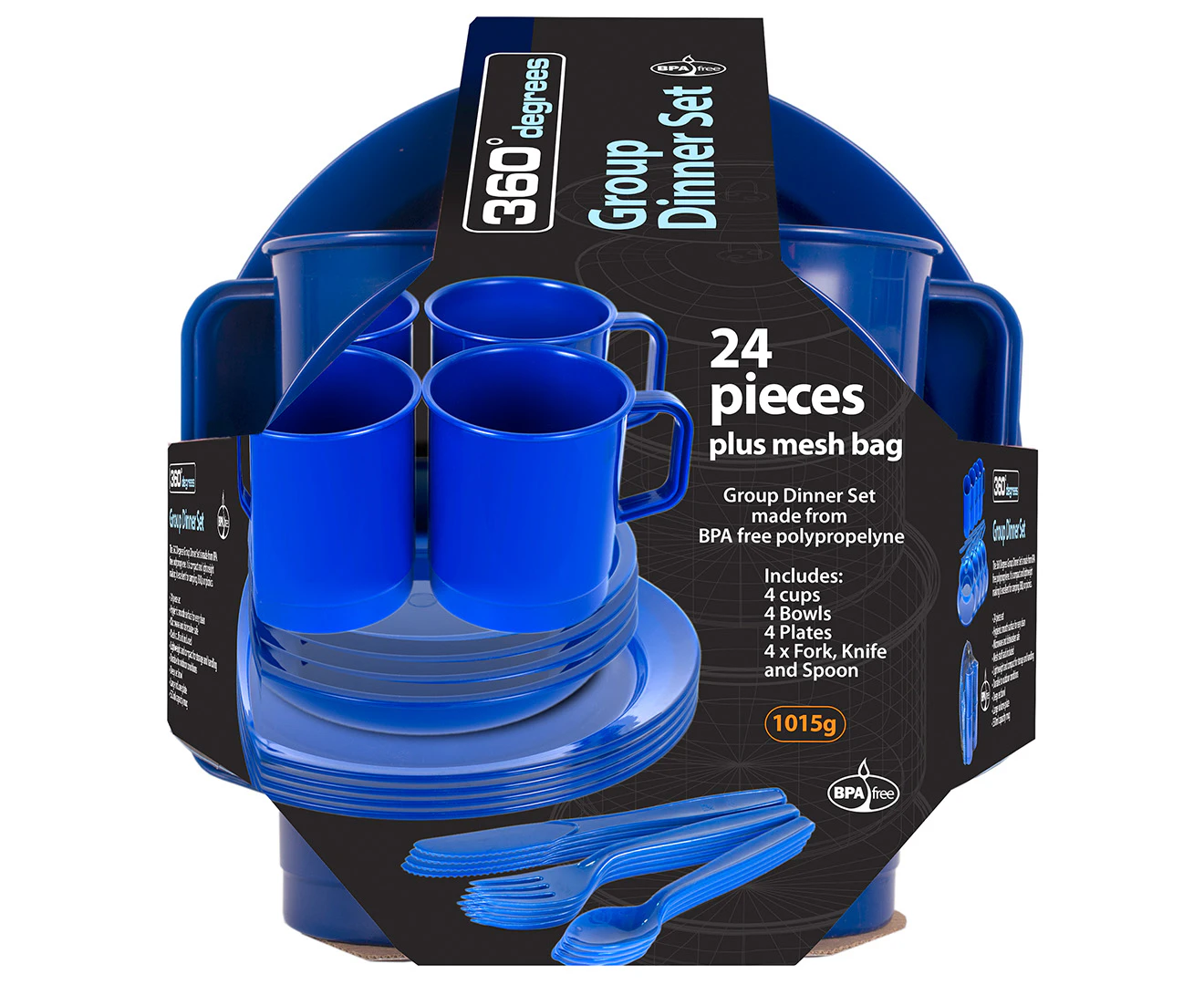 360 Degrees 24-Piece Group Dinner Set - Blue