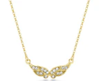 Mestige Angel Wings Necklace w/ Swarovski® Crystals - Gold