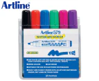 Artline 579 Chisel Nib Whiteboard Marker 6-Pack - Multi 