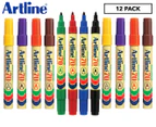 Artline 70 Bullet Nib Permanent Marker 12-Pack - Multi