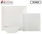 Maxwell & Williams 18-Piece White Basics Linear Dinner Set