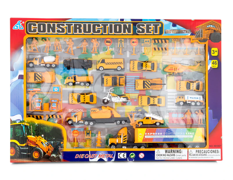 Die Cast Metal 46-Piece Construction Playset 