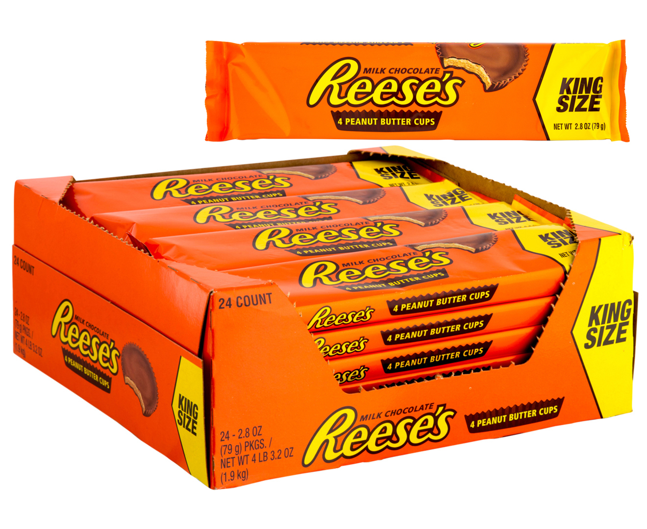 24 x Reese's King Size Peanut Butter Cups 79g | Catch.co.nz