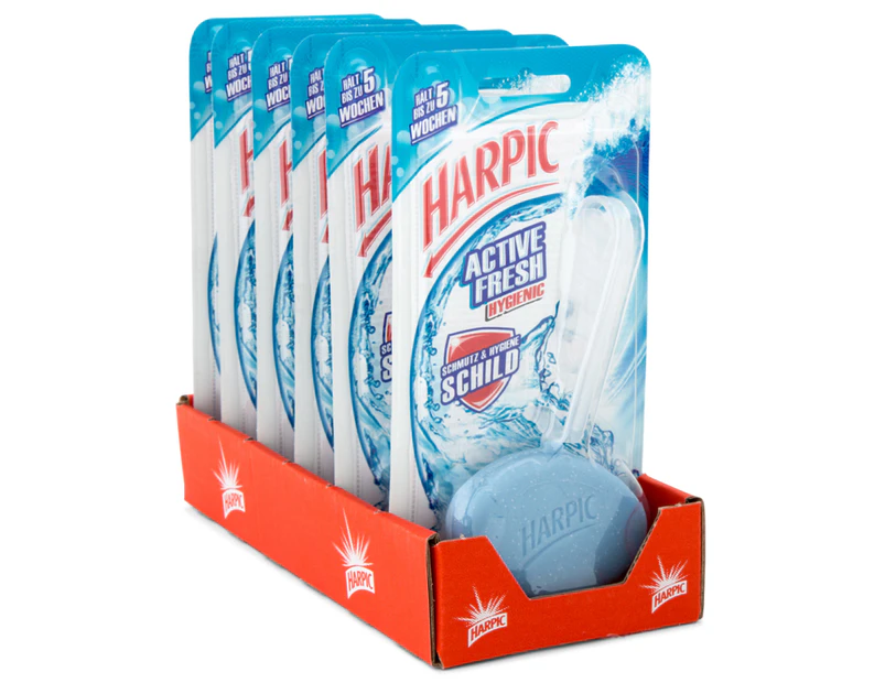 6 x Harpic Active Fresh Hygienic Toilet Block Ocean 40g