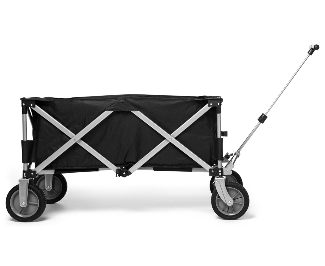 Black Camping Heavy Duty Garden Cart for Beach Yard with Universal Wheels & Adjustable Handle TINVHY Collapsible Folding Outdoor Beach Utility Wagon Cart 