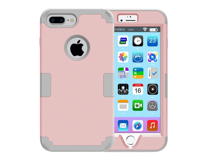 For iPhone 8 PLUS,7 PLUS Case,Modish Triple Layer Armour Durable Cover,Rose Gold