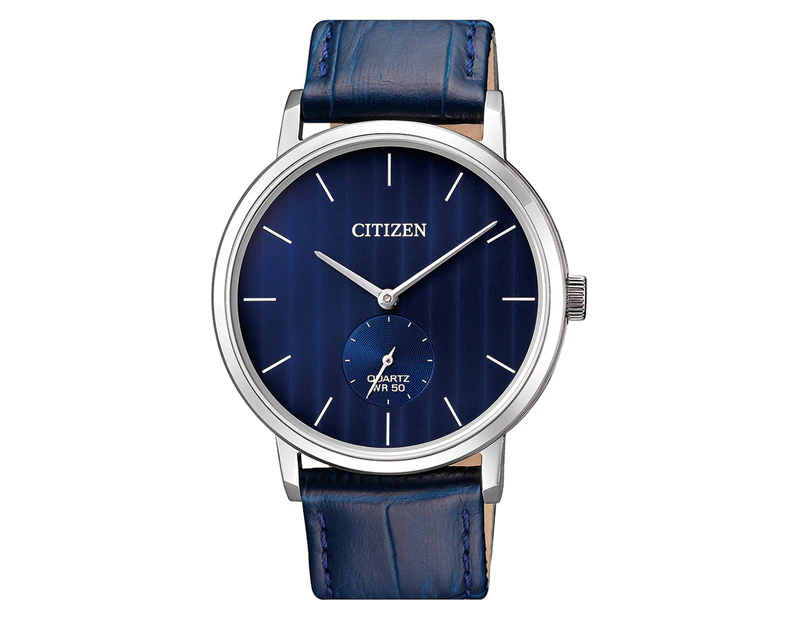 Citizen Men's 39mm BE9170-05L Leather Watch - Blue/Silver