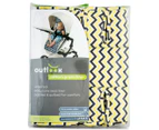 Outlook Cotton Pram Liner - Charcoal/Yellow Chevron