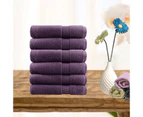 6 Piece Ultra-light Cotton Face Washer in Aubergine