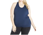 Female For Life Plus Size Activewear - Gaia Yoga Top - Navy