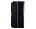 For iPhone 8 PLUS,7 PLUS Wallet Case,Modern Horse Texture Leather Cover,Black