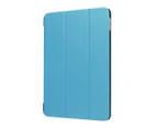 For iPad 2018,2017 9.7in Case,Stylish Karst Textured 3-fold Leather Cover,Blue