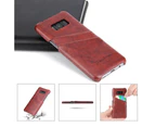 For Samsung S8 Plus Brown Deluxe Leather Flip Wallet Phone Case,Shockproof Case