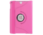 For iPad 2018,2017 9.7in Case,Rotatable Lychee Leather Shielding Cover,Magenta