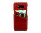 For Samsung S8 Plus Red Deluxe Leather Flip Wallet Phone Case,Shockproof Case