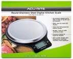 Acurite Round Stainless Steel Digital Kitchen Scales w/ 5kg Capacity - Stainless Steel/Black
