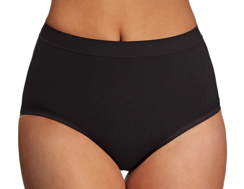 Nearly Nude Women's Thinvisible Cotton Perfectly Smooth Brief - Black