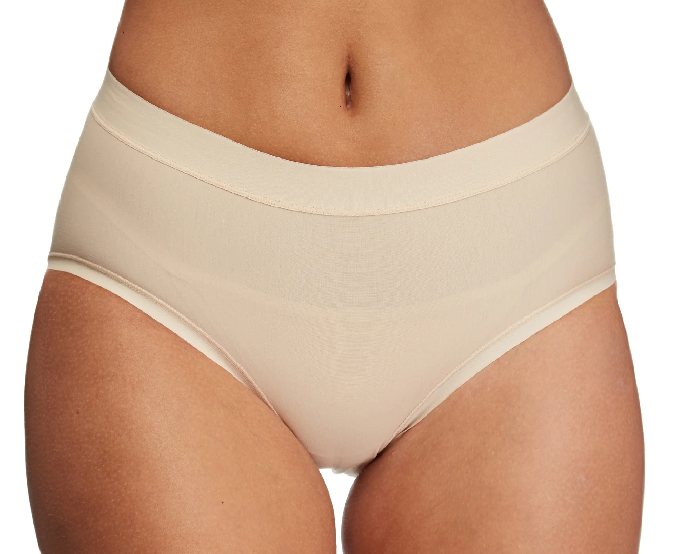 Nearly Nude Women's Thinvisible Cotton Perfectly Smooth Midi Brief - Almond