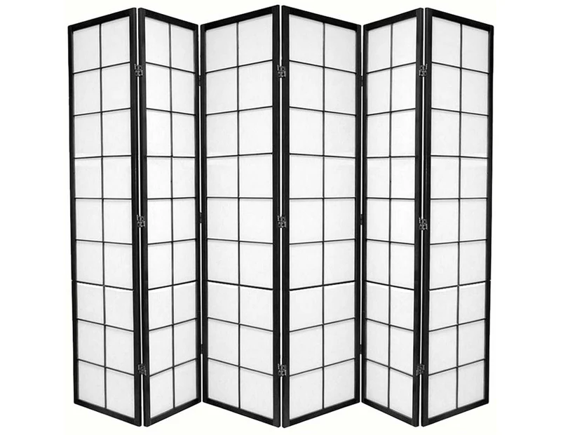 Zen Room Divider Screen Black 6 Panel
