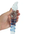 Climax Glass 4-Way Dildo - Clear/Blue