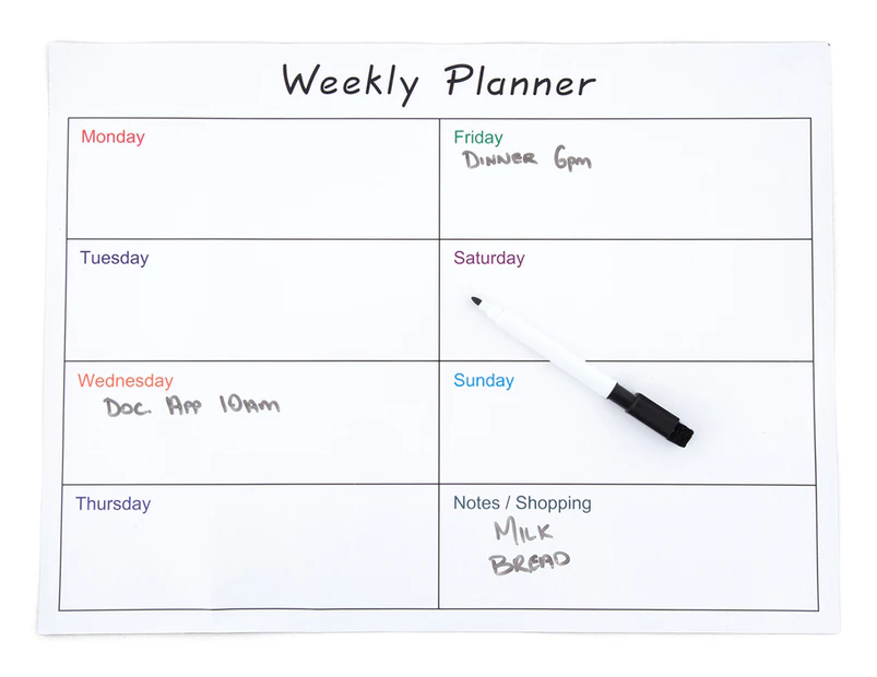 Magnetic Weekly Planner - White