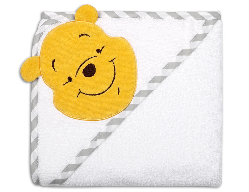 Disney Baby Pooh Let's Fly A Kite Hooded Towel - White/Yellow