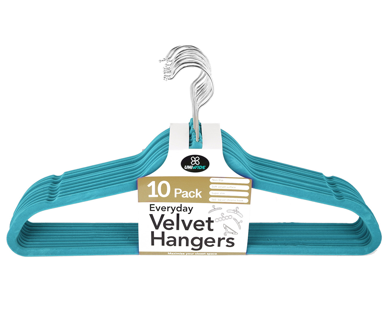 Velvet Coat Hangers 10Pack Teal Catch.co.nz