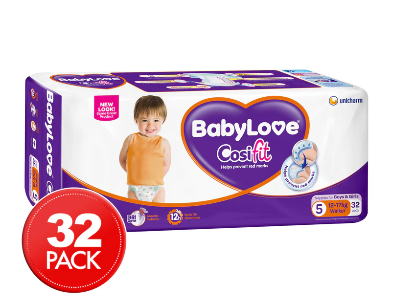 BabyLove Walker Cosifit Nappies 12-17kg 32 Pack