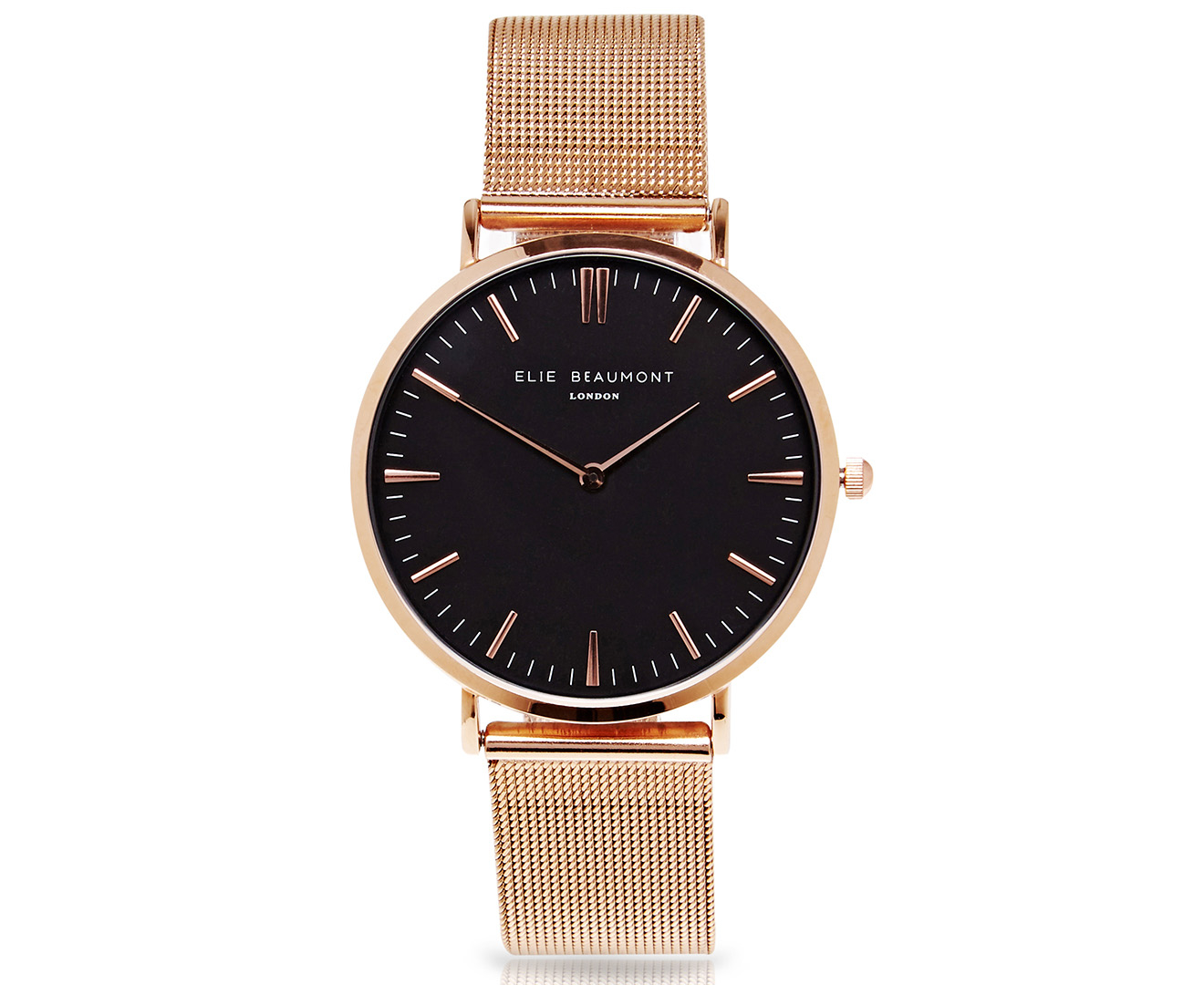 Elie Beaumont Women's 38mm Mesh Oxford Watch - Rose Gold/Black | Catch ...