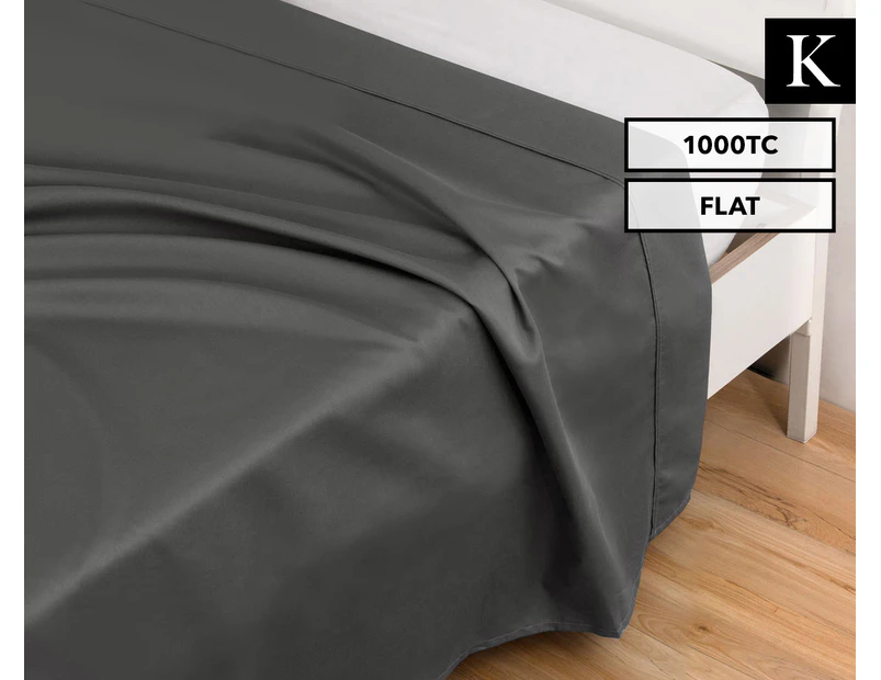 1000TC Luxury King Flat Sheet - Grey