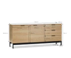 Contemporary Scandinavian Oak Veneer Timber 160cm Sideboard Buffet Cabinet