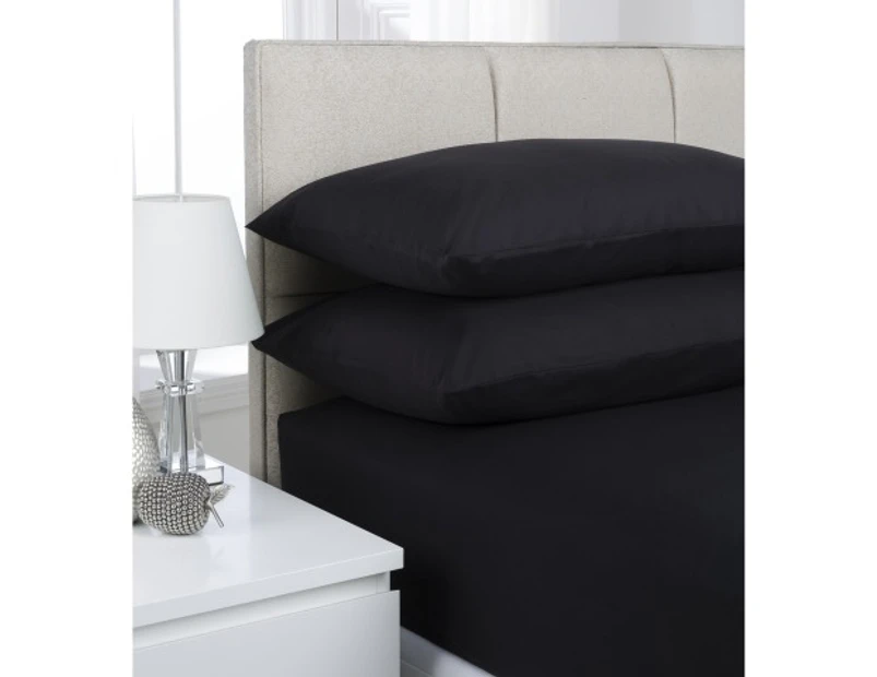 2000TC Cotton Rich Standard Pillowcases Pair - Black