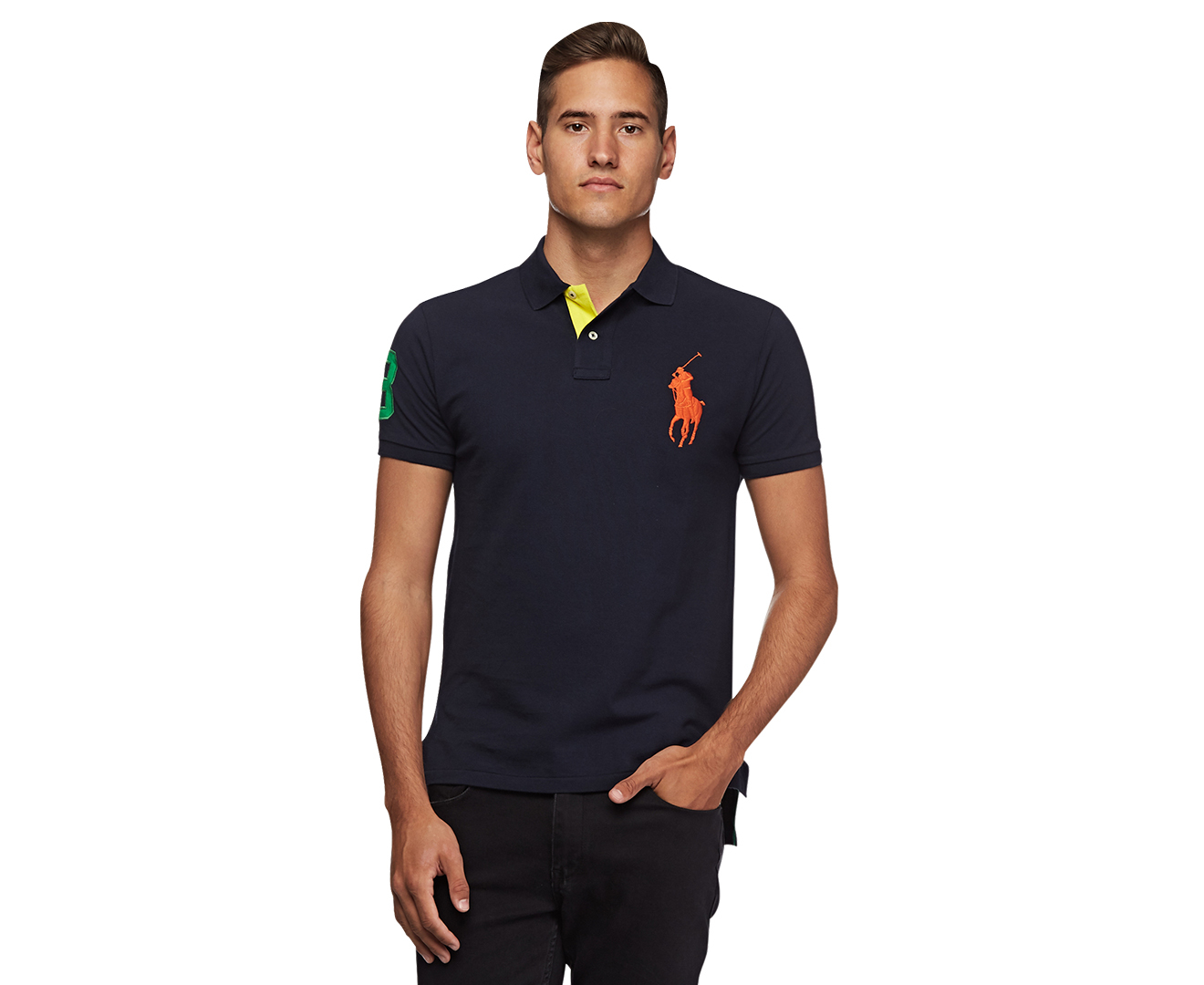 Polo Ralph Lauren Men's Big Pony Polo Tee - Aviator Navy/Orange | Catch ...