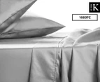 Premium 1000TC Luxury Super King Bed Sheet Set - Silver