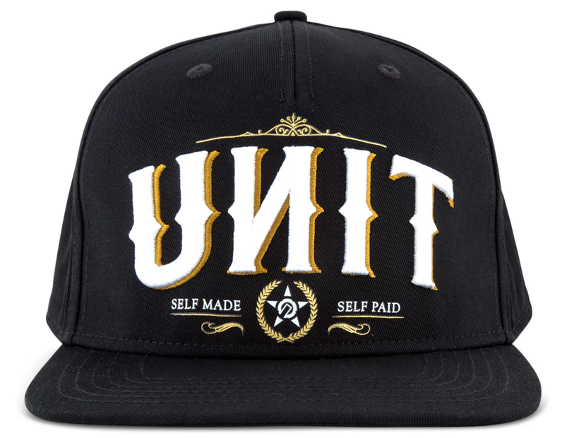 Unit Outlaw Snapback Cap - Black/White/Gold