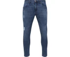 Urban Classics - Skinny Ripped Stretch Jeans blue denim