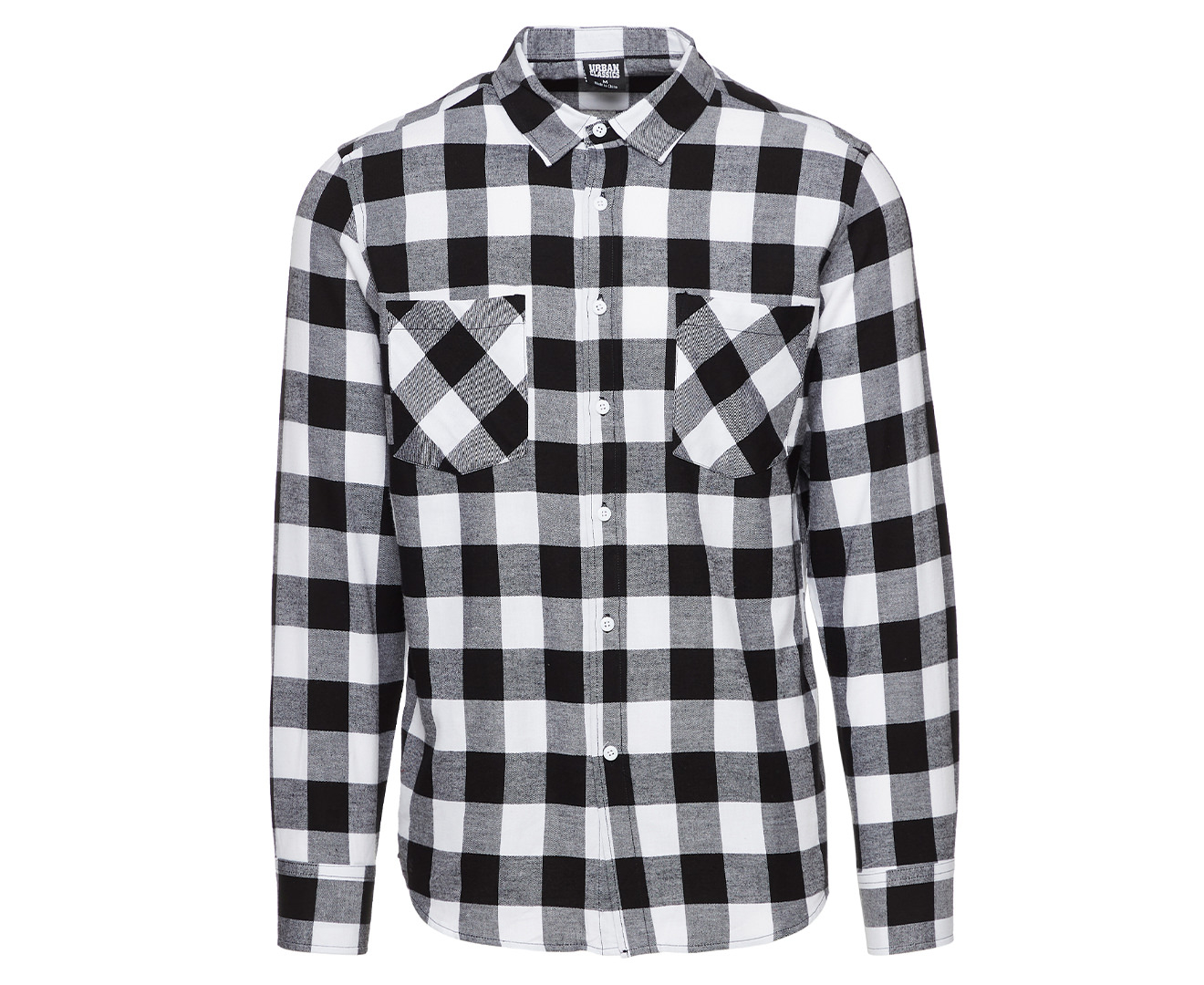 Urban Classics Men's Checked Flannel Shirt - Black/White | Www