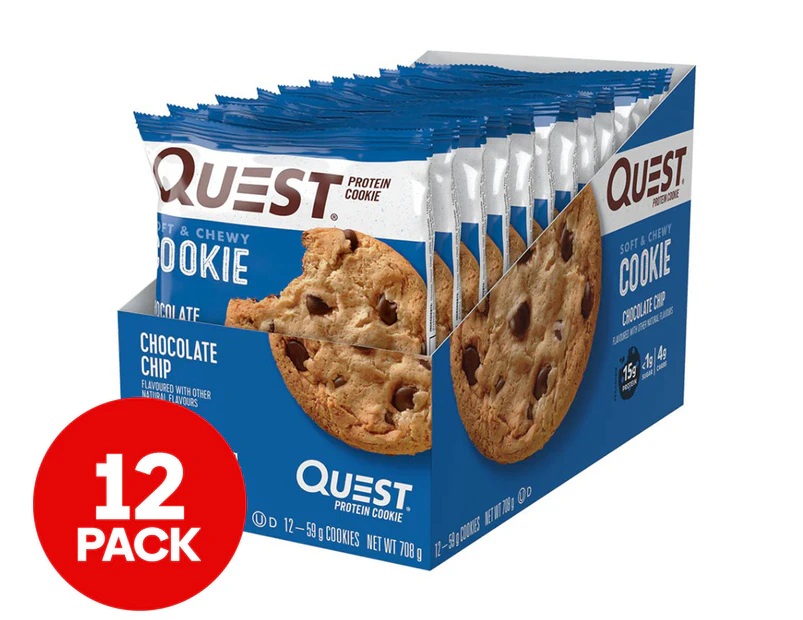 12 x Quest Protein Cookies Choc Chip 59g