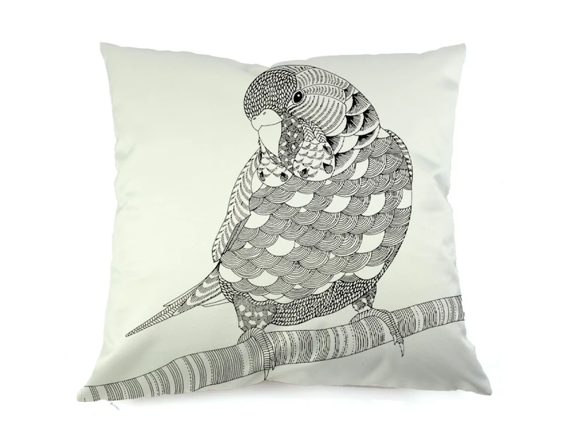 A Lovely Bird on Pop Graffiti Design Painting DIY Cotton Linen Pillow Case Sofa Cushion Cover Decoration