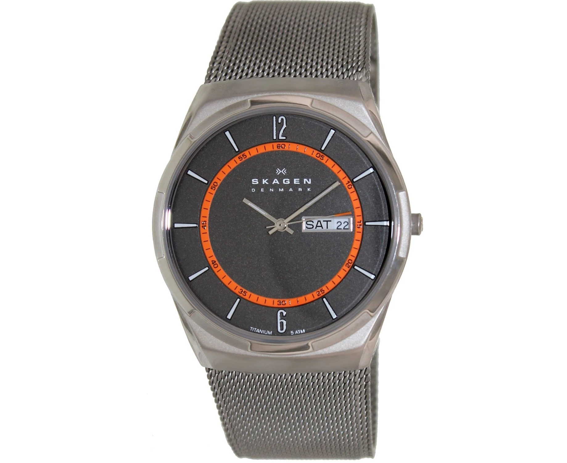 Skagen Melbye Titanium Case With Mesh Band Skw6007 Men's Grey Dial Quartz Watch