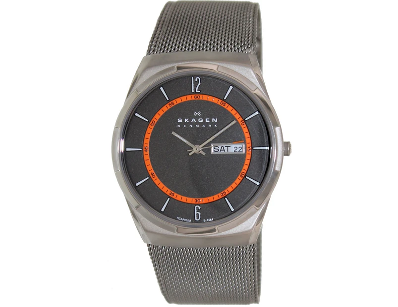 Skagen Melbye Titanium Case With Mesh Band Skw6007 Men's Grey Dial Quartz Watch