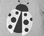 Ladybug PJ Set - Light Grey Marle