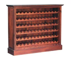 78 Bottle Timber Wine Rack Storage in Mahogany 1.3m