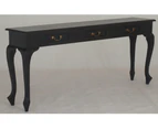 Queen Ann Sofa Hall Table w/ 3 Drawers in Chocolate