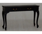 Queen Ann Sofa Hall Table w/ 2 Drawers in Chocolate