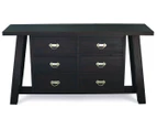 Japanese Sideboard Buffet w/ 6 Drawers in Chocolate
