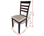 Dining Chairs 6 pcs Solid Wood Brown and Cream