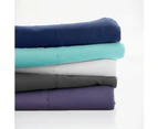 500TC Plain Dyed Pure Cotton Queen Bed Sheet Set - Black
