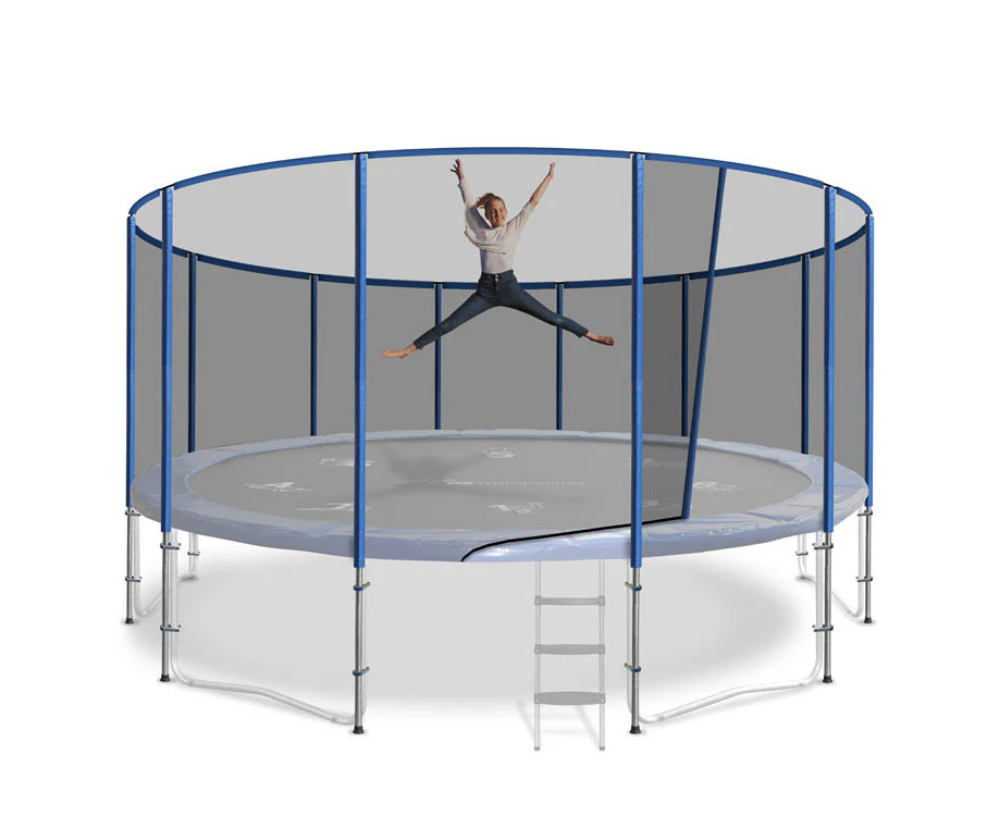 16ft Safety Net & Poles for Trampoline - Blue